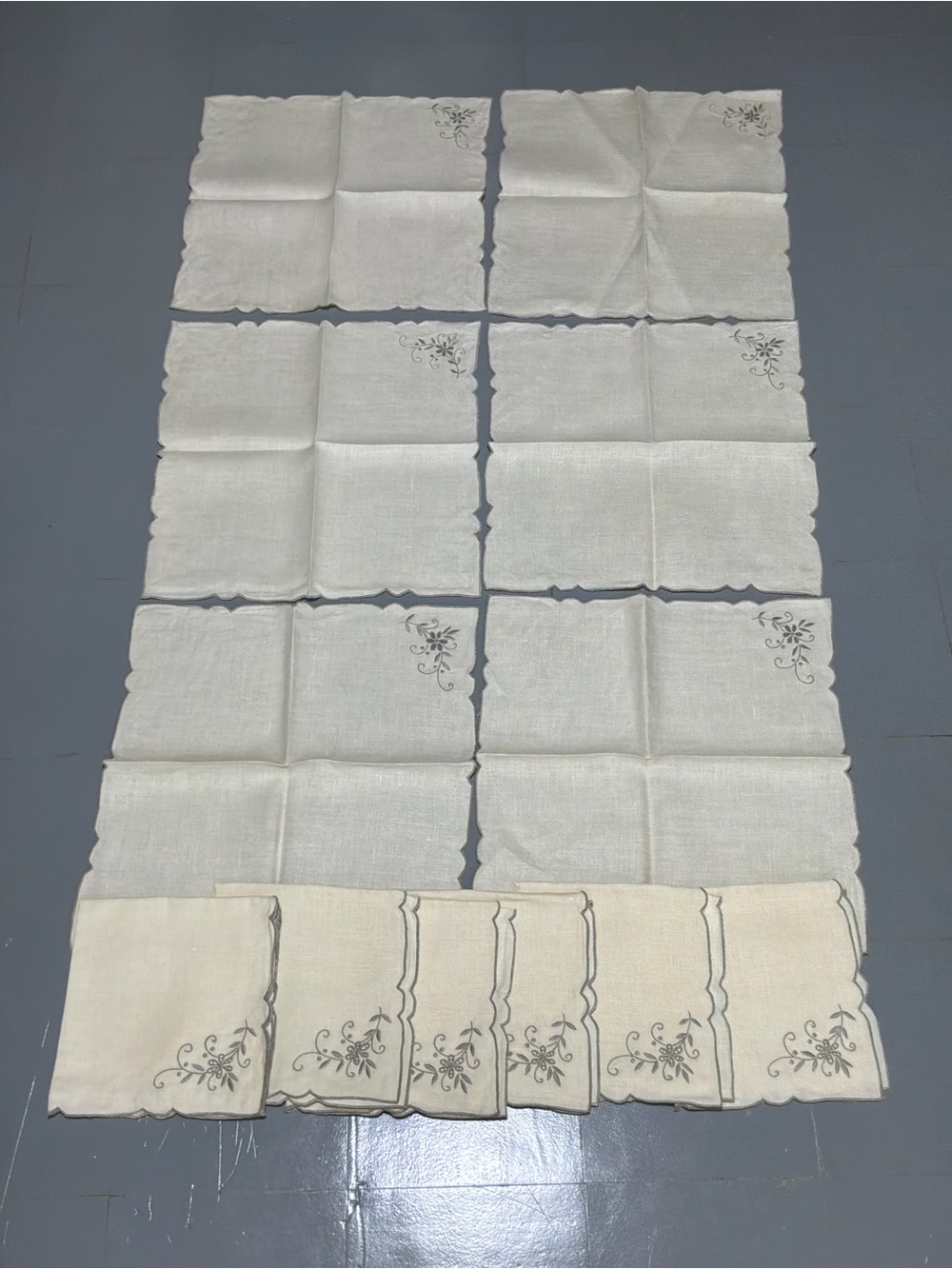 Linen Tablecloth and Napkins - Cream (Set of 12) Napkins - Stains on Tablecloth